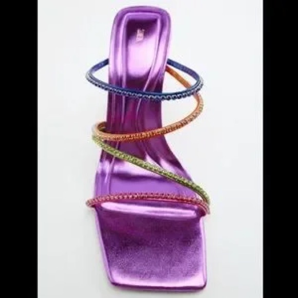 ZARA Rhinestone Strappy Sandals - Picture 3 of 12